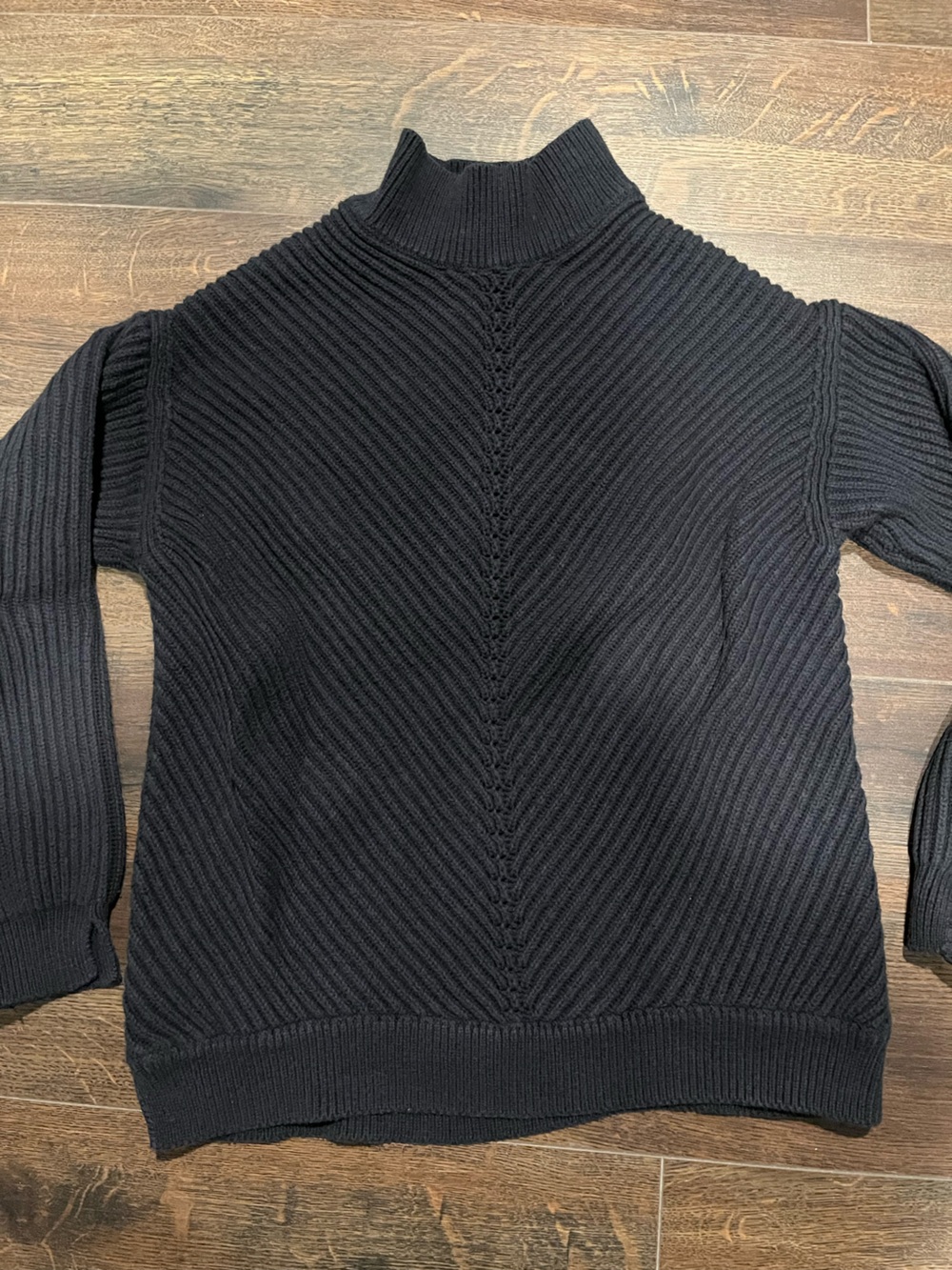 Marine Layer Black Ribbed Turtleneck Sweater